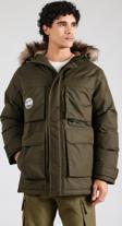 Jack&Jones Erkek Jjstar Rüzgar Geçirmez Kapüşonu Kürklü Parka 12256892 Yeşil