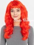 Kırmızı Renk Uzun Dalgalı Parti Peruğu