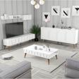 Variant Mobilya Lyon 3'lü Salon Takımı - Beyaz - Ceviz