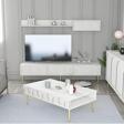 Variant Mobilya Lyon 2li Salon Takımı - Beyaz - Altın