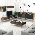 Variant Mobilya Milan 3'lü Salon Takımı - Ceviz - Antrasit