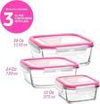 Lav Fresco Cam Kilitli Saklama Kabı 3'Lü Set  Kare  (1150Cc-720Cc-375Cc) (Frs249-Frs247-Frs227)