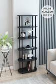 Modalanka 6 Raflı Oval Tasarım Kitaplık Ofis Salon Kitaplığı Modern Şık Tasarım Kitaplık Dosya Rafı