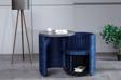 Meşe Home Marvel Tezgahlı Depolama Alanlı Tekerlekli Nubuk Kumaş Puf - Bench Çalışma Masası 66x66 cm