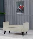 Meşe Home Toffet Bazalı Değiştirilebilir Kollu Süngerli Yüksek Plastik Ayaklı Puf - Bench 58x111 cm