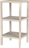 Interbuıld Real Wood Interbuild Akasya Masif Ağaç - Holger 3 Katlı Çok Amaçlı Raf - 372x371x653 Mm - Organik Beyaz
