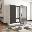 Tumblera Aura Grey White Portmanto Vestiyer Ayakkabılık Aynalı 2 Sürgü Kapaklı 120x48 cm