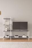 Mobitopya Bd Nilamu Antrasit Tv Ünitesi, Açık Raf, Kitaplık, Ofis, Ev, Salon, Tv Sehpası 150*135*30 Cm
