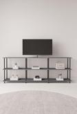 Mobitopya Çevir Kur 200 Cm Antrasit Raflı Tv Sehpası, Tv Ünitesi 200*71*29 Cm