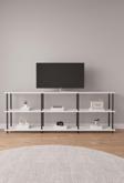 Mobitopya Çevir Kur 200 Cm Beyaz Raflı Tv Sehpası, Tv Ünitesi 200*71*29 Cm