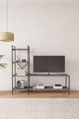 Mobitopya Nilamu Antrasit Tv Ünitesi, Açık Raf, Kitaplık, Ofis, Ev, Salon, Tv Sehpası, Dekoratif 150*135*30 Cm