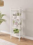 Mobitopya Nilamu Beyaz B.d, 4 Raflı, Metal Aksamlı, Kitaplık, Organizer, Ofis, Ev, Dekoratif 45*135*30 Cm