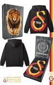 Galatasaray Orijinal Lisanslı Büyük Logo Çocuk Sweat Gs Aslan Baskılı Hediyelik Ahşap Kutulu