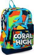 Coral High Kids Lacivert Mavi Graffiti Desenli Dört Bölmeli Okul Sırt Çantası 23777