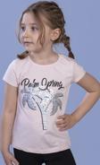 Toontoy Kız Çocuk Pullu Palmiye Nakışlı Tişört