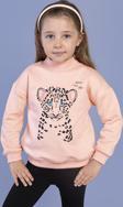 Toontoy Kız Çocuk Baskılı Balıkçı Yaka Pamuklu Sweatshirt