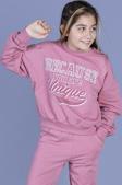 Toontoy Kız Çocuk Baskılı Düşük Kol Sweatshirt