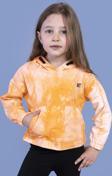 Toontoy Kız Çocuk Batik Desenli Kapüşonlu Sweatshirt