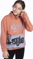 Toontoy Kız Çocuk Bol Yaka Reklektörlü Kanguru Cepli Sweatshirt