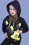Toontoy Kız Çocuk Cep Detaylı Baskılı Sweatshirt
