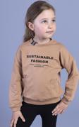 Toontoy Kız Çocuk Cep Detaylı Baskılı Sweatshirt