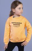 Toontoy Kız Çocuk Cep Detaylı Baskılı Sweatshirt