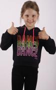 Toontoy Kız Çocuk Dance Baskılı Kapüşonlu Sweatshirt