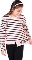 Toontoy Kız Çocuk Çizgili Striped Baskılı Sweatshirt