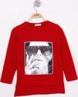Toontoy Kız Çocuk Gözlüklü Kız Baskılı Sweatshirt
