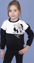 Toontoy Kız Çocuk Garnili Baskılı Sweatshirt