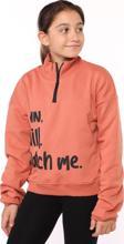 Toontoy Kız Çocuk Dik Yaka Fermuarlı Baskılı Sweatshirt