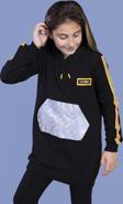 Toontoy Kız Çocuk Kanguru Cepli Reflektör Detaylı Sweatshirt