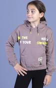 Toontoy Kız Çocuk Kapüşolu Kanguru Cepli Baskılı Sweatshirt