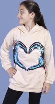 Toontoy Kız Çocuk Kapüşonlu Kanguru Cepli Baskılı Sweatshirt