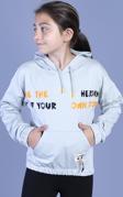 Toontoy Kız Çocuk Kapüşolu Kanguru Cepli Baskılı Sweatshirt