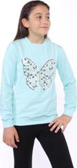Toontoy Kız Çocuk Kelebek İşlemeli Sweatshirt
