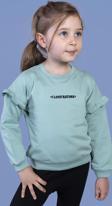 Toontoy Kız Çocuk Kolları Fırfır Detaylı Nakışlı Sweatshirt