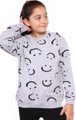 Toontoy Kız Çocuk Komple Gülen İfade Baskılı Sweatshirt