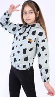 Toontoy Kız Çocuk Komple İnek Baskılı Sweatshirt