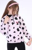 Toontoy Kız Çocuk Komple İnek Baskılı Sweatshirt
