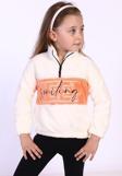 Toontoy Kız Çocuk Nakışlı Peluş Sweatshirt