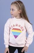 Toontoy Kız Çocuk Popıt Baskılı İçi Pamuklu Sweatshirt