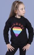 Toontoy Kız Çocuk Popıt Baskılı İçi Pamuklu Sweatshirt