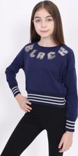 Toontoy Kız Çocuk Sweatshirt Black Varak Baskılı