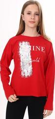 Toontoy Kız Çocuk Sweatshirt Shine Varak Baskılı