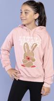 Toontoy Kız Çocuk Tavşan Baskılı Kapüşonlu Sweatshirt