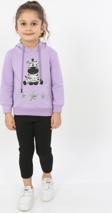 Toontoy Kız Çocuk Yıldızlı Zebra Baskılı Kapüşonlu Sweatshirt