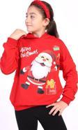 Toontoy Unısex Çocuk Noel Baba Baskılı Sweatshirt