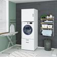 Roomart Çamaşır-Kurutma Makinesi Dolabı + Üst Dolabı Mat Beyaz