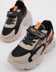 Muggo PANTER Kalın Taban Cırtlı ve Bağcıklı Unisex Çocuk Sneaker Spor Ayakkabı